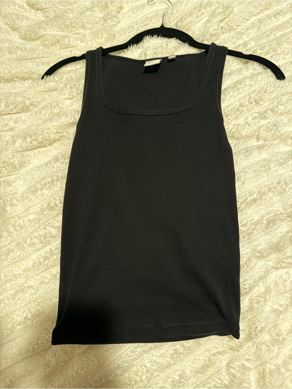 Aritzia Black Ribbed Square-Neck Tank